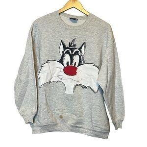 Vintage Garment Graphics Sylvester Looney Tunes Crew Neck Sweatshirt